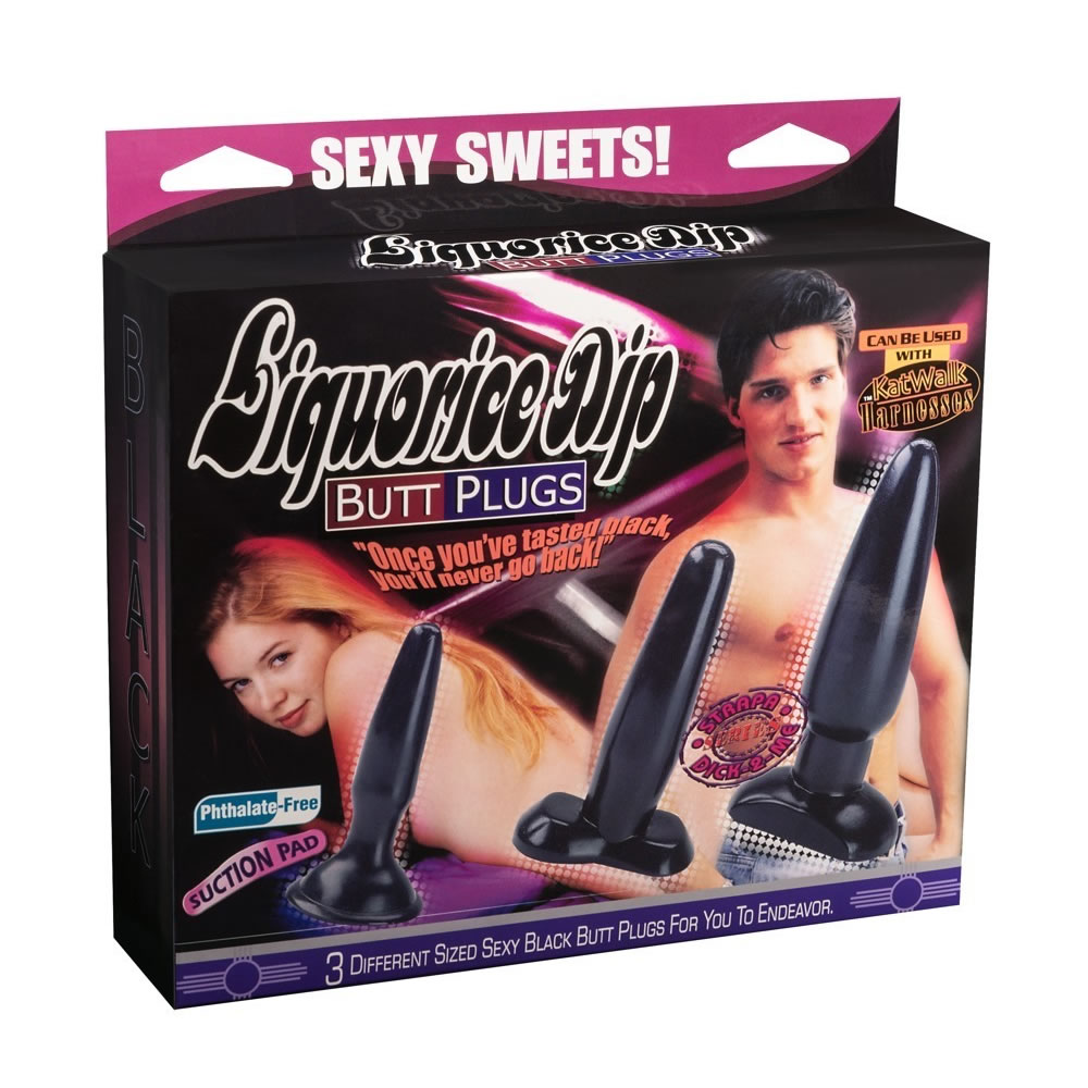 Liquorice Dip Butt plug 3 piece set