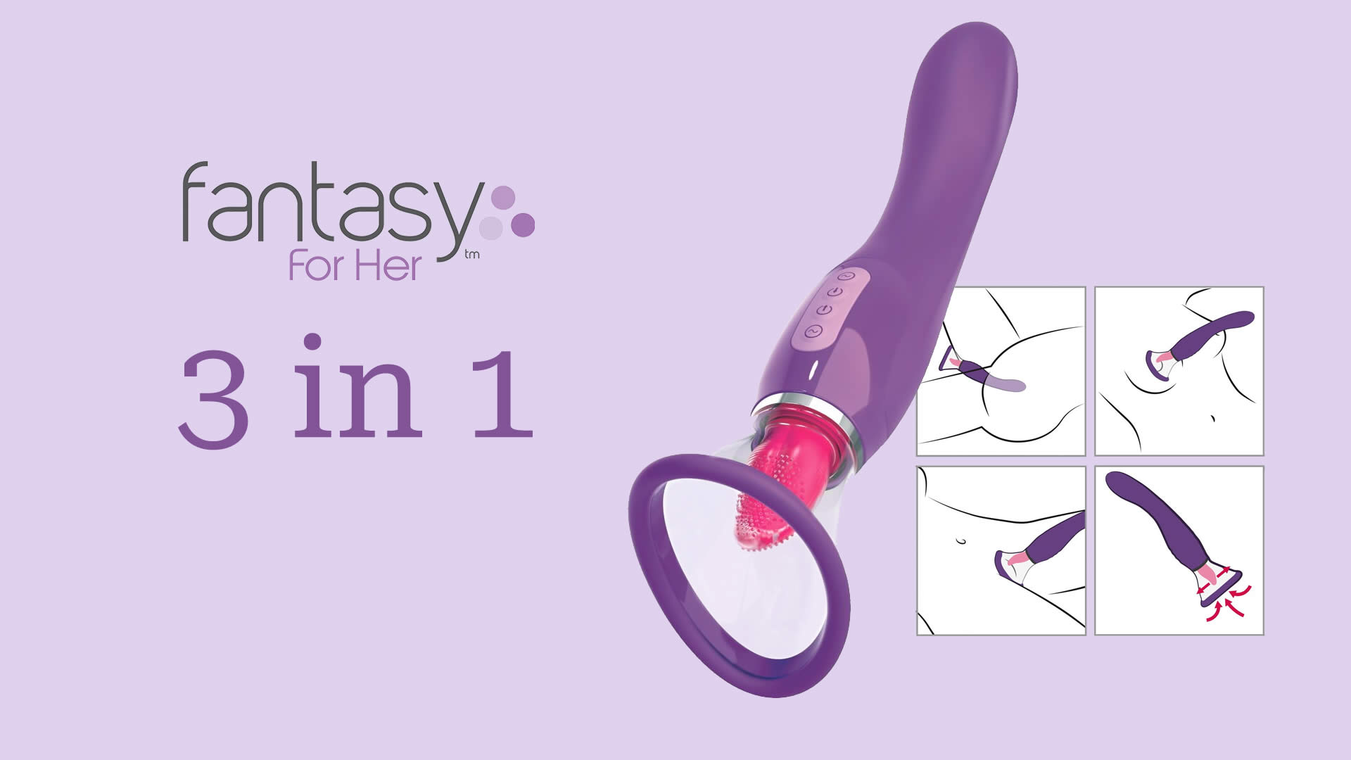 Her Ultimate Pleasure 3-in-1 Vibrator and Clitoral Stimulator